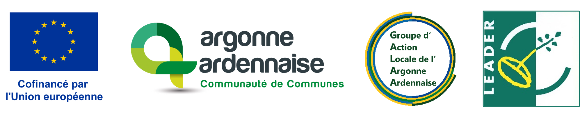 Cofinancé par l’Union européenne, Argonne Ardennaise Communauté de Communes, Groupe d’Action Locale de l’Argonne Ardennaise, LEADER